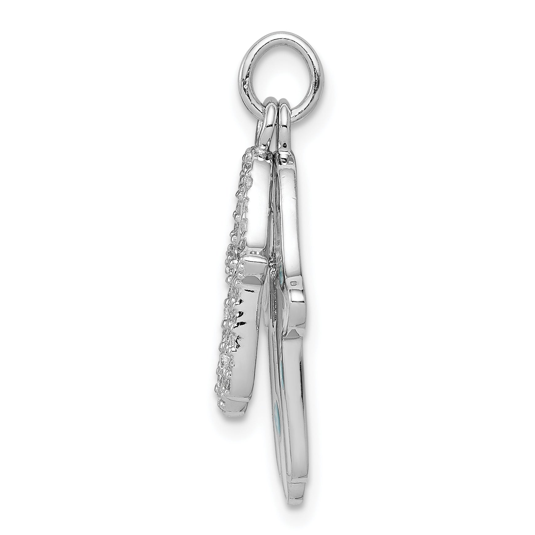 Sterling Silver Hamsa Pendant with CZ & Enamel Finish Secondary image