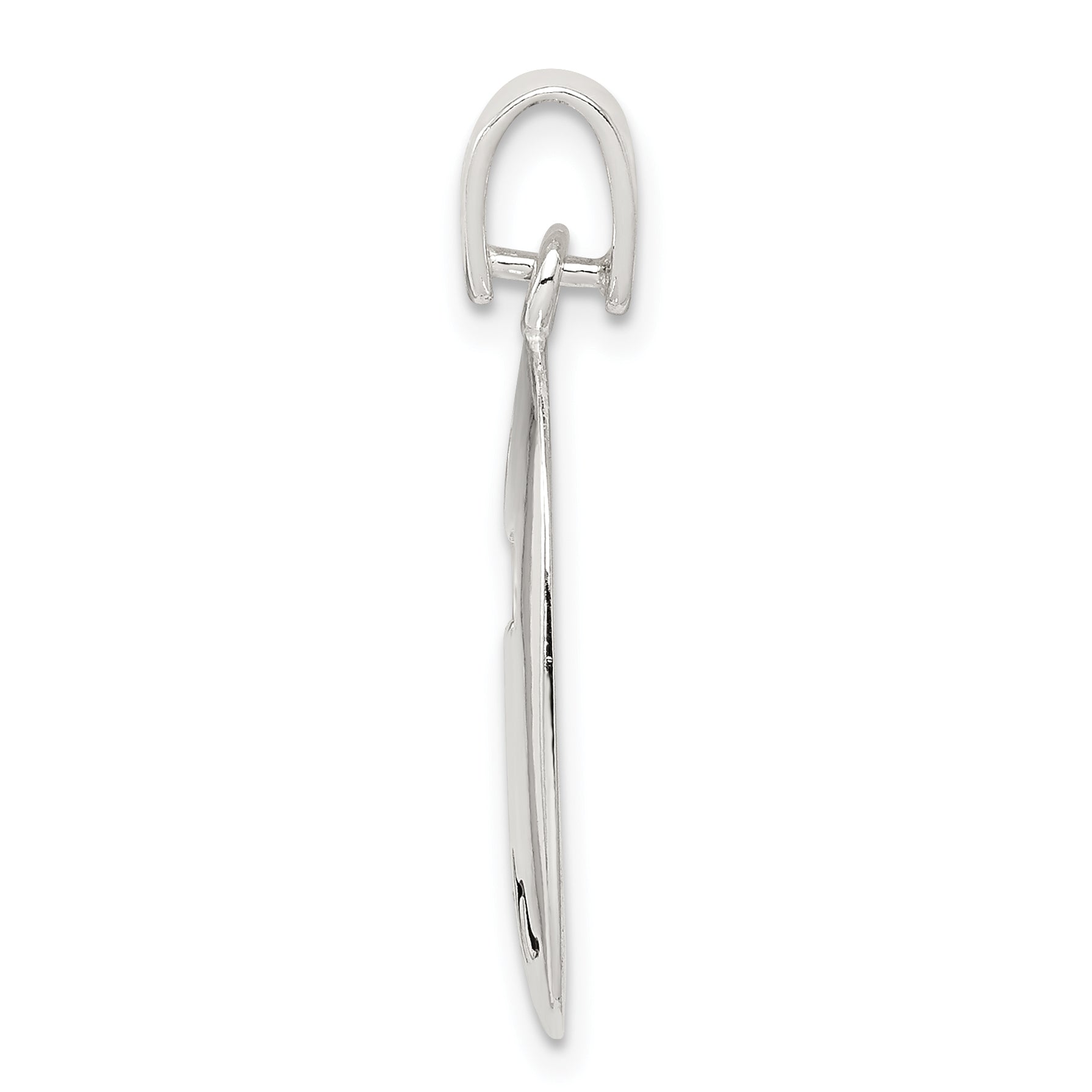 Sterling Silver 925 Faith Pendant with Polished Enamel Finish