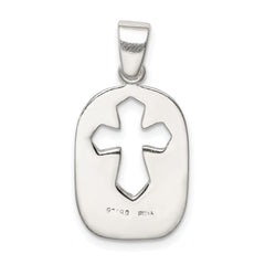 Sterling Silver 925 Faith Pendant with Polished Enamel Finish