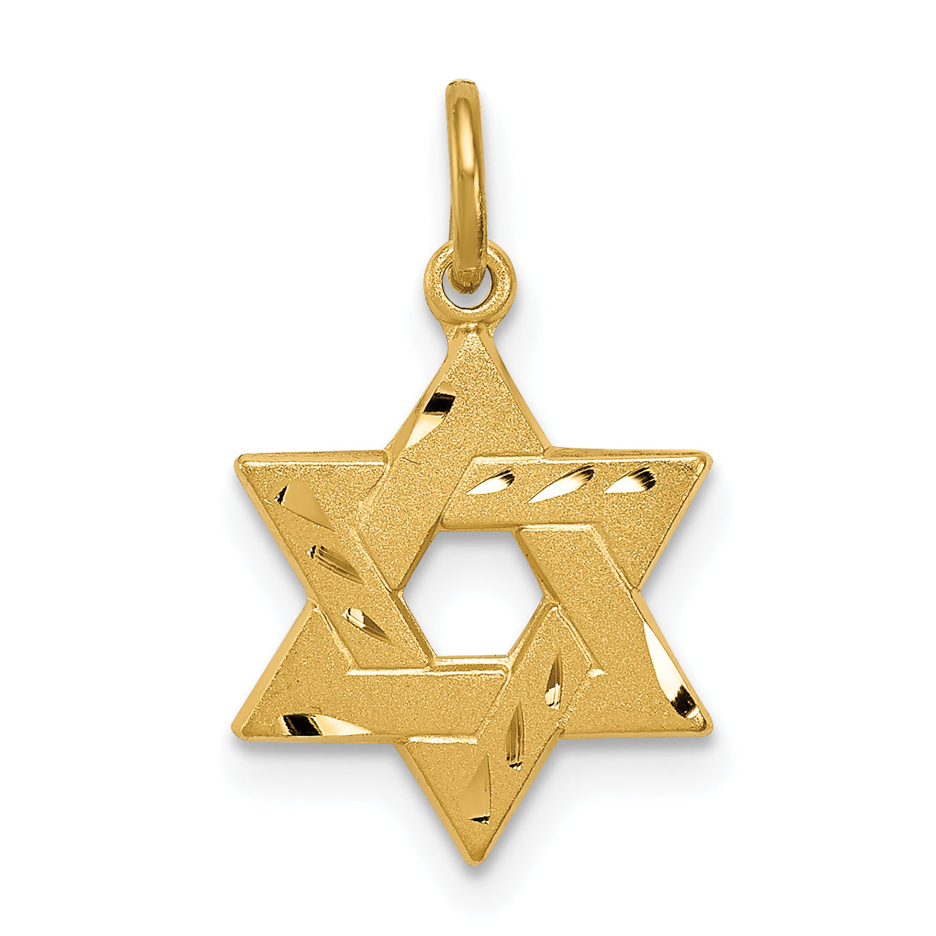 Sterling Silver Gold-tone Engraved Small Jewish Star Pendant Main image