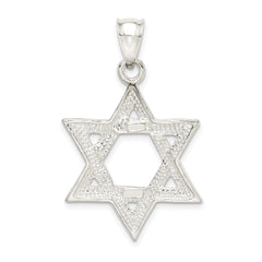 Sterling Silver Star of David Pendant with Polished Anti-Tarnish Finish