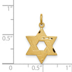 Sterling Silver Gold-Tone Jewish Star Pendant with Polished Finish