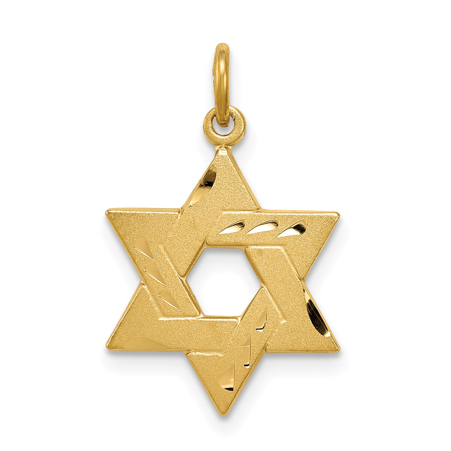 Sterling Silver Gold-tone Engraved Jewish Star Pendant Main image