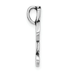 Sterling Silver 925 Antiqued Letter I Pendant Unisex Textured Design
