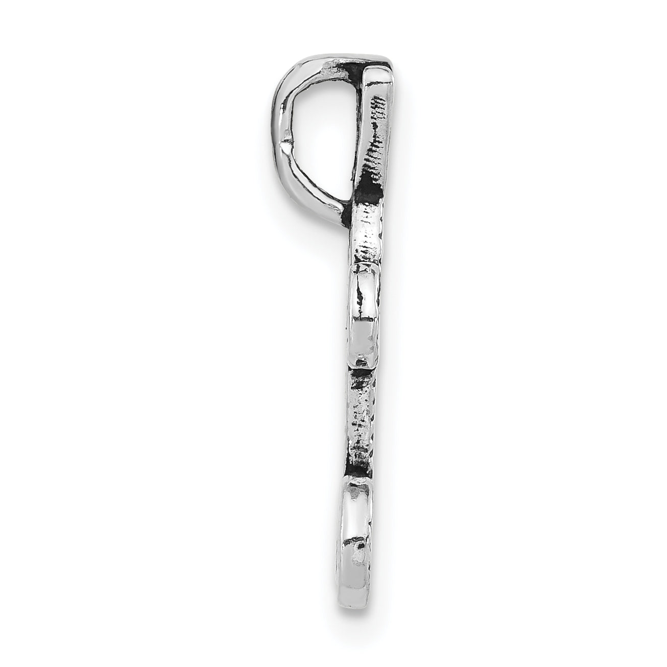 Sterling Silver 925 Letter L Textured Unisex Pendant by Sophia Jewelers