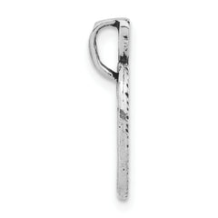 Sterling Silver 925 Unisex Textured Letter O Pendant Antiqued Finish