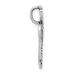 Sterling Silver 925 Antiqued Letter W Unisex Pendant