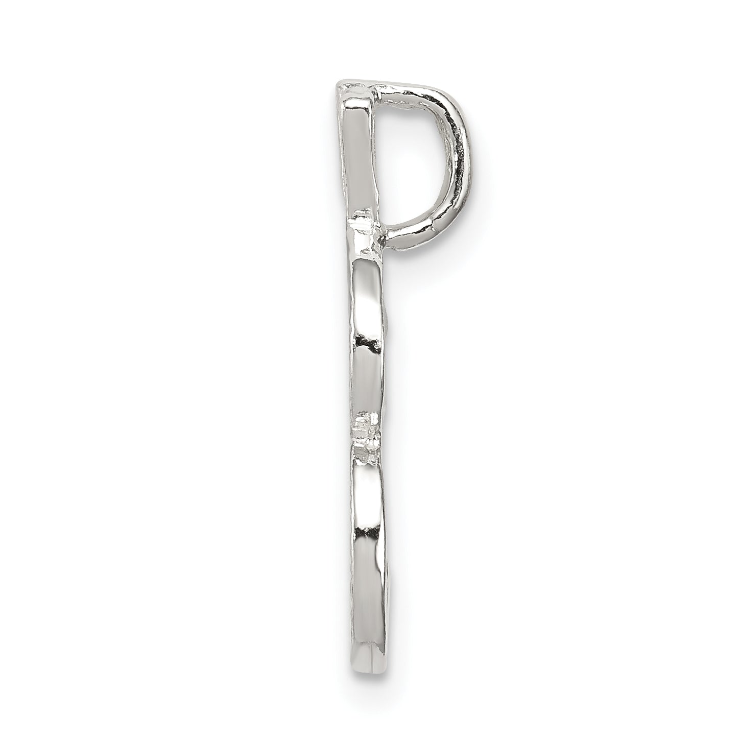 Sterling Silver 925 Letter B Pendant with Polished Anti-Tarnish Finish