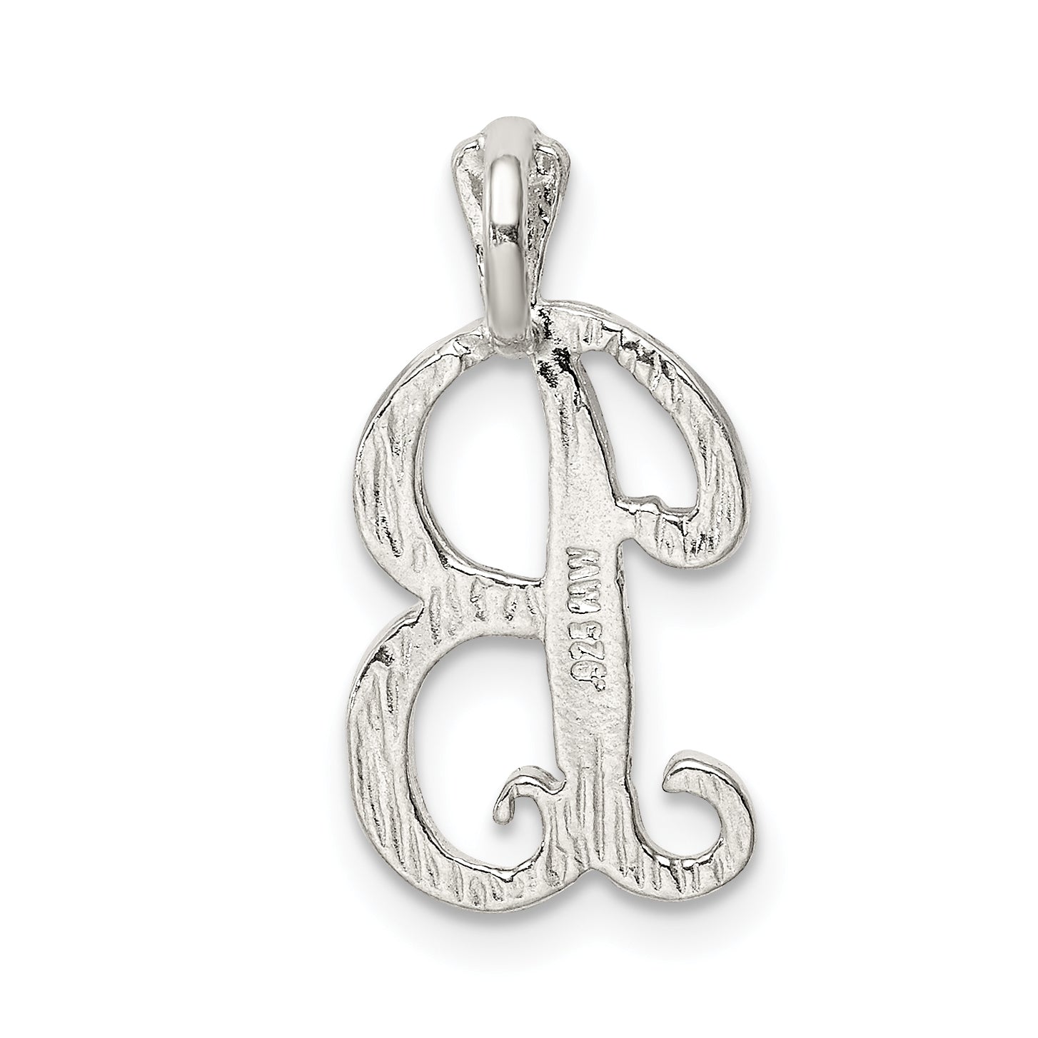 Sterling Silver 925 Letter B Pendant with Polished Anti-Tarnish Finish