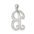 Sterling Silver 925 Letter B Pendant with Polished Anti-Tarnish Finish
