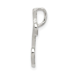 Sterling Silver 925 Letter C Pendant with Polished Textured Finish