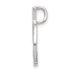 Sterling Silver 925 Letter D Pendant with Polished Textured Design