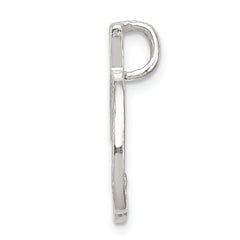 Sterling Silver 925 Letter D Pendant with Polished Textured Design