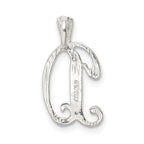 Sterling Silver 925 Letter D Pendant with Polished Textured Design