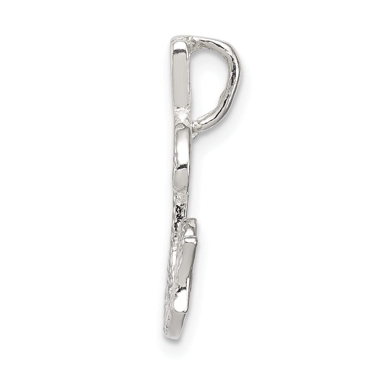 Sterling Silver 925 Letter G Pendant with Polished Texture Secondary image