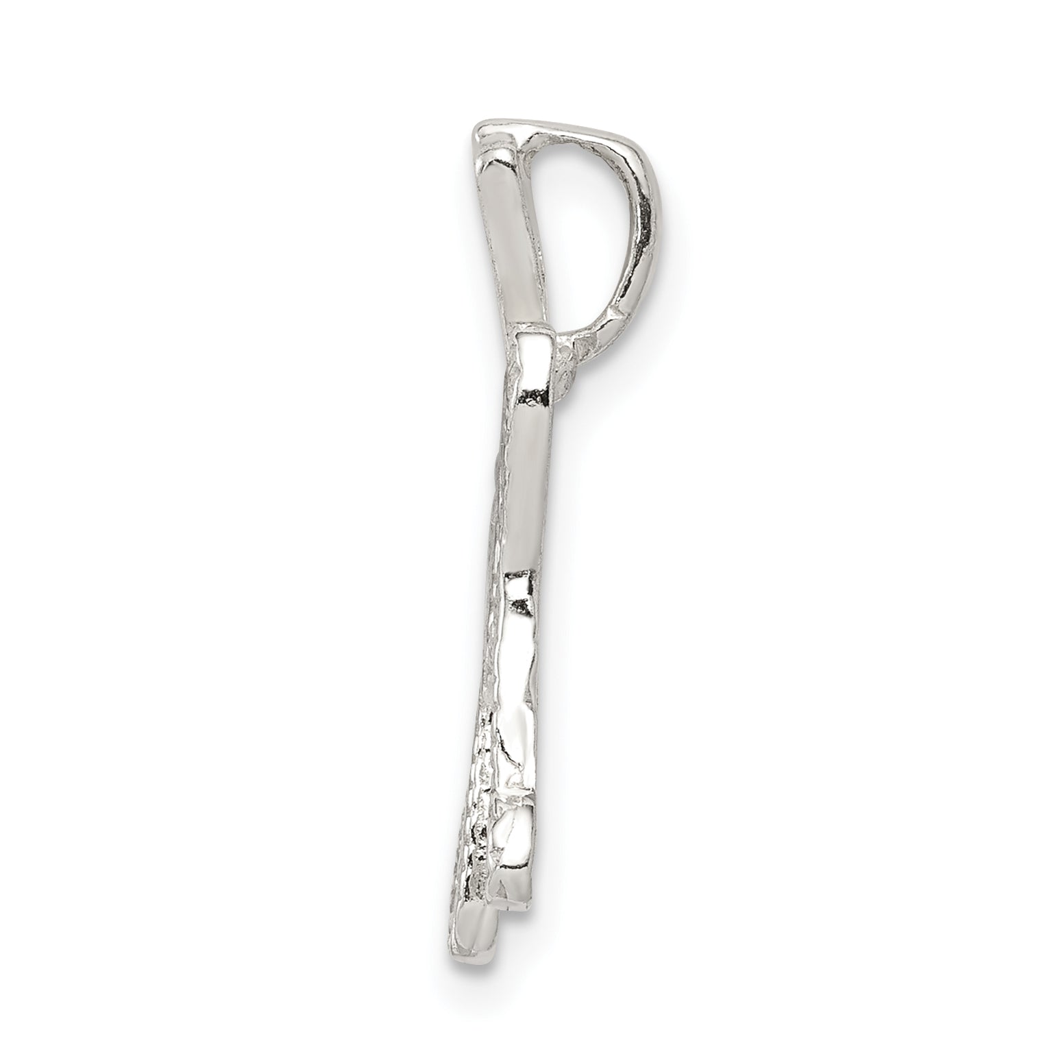 Sterling Silver 925 Letter H Pendant with Polished & Textured Finish Secondary image