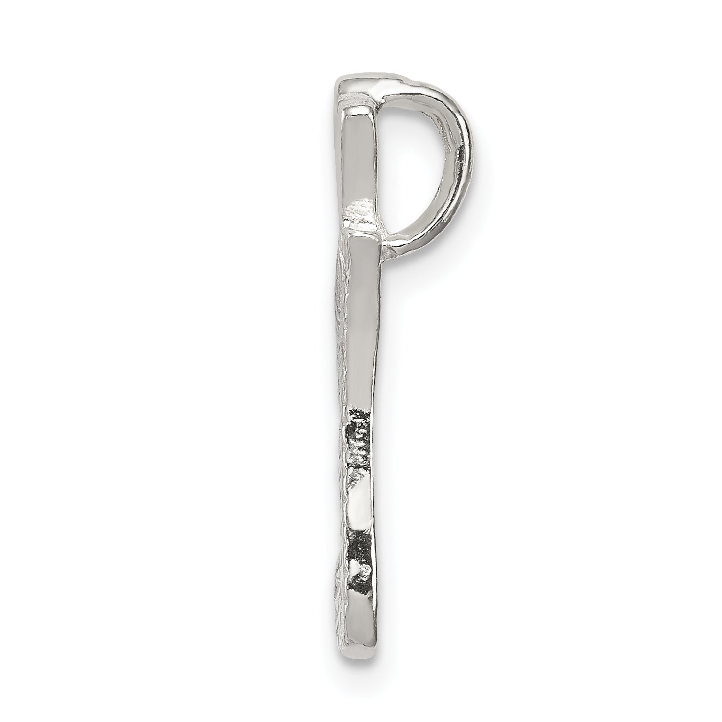 Sterling Silver 925 Letter I Pendant with Polished Texture Secondary image