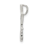 Sterling Silver 925 Letter J Pendant with Polished Texture Anti-Tarnish