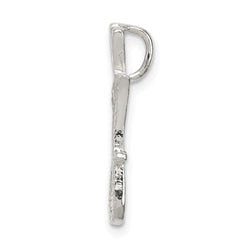 Sterling Silver 925 Letter J Pendant with Polished Texture Anti-Tarnish