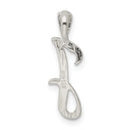 Sterling Silver 925 Letter J Pendant with Polished Texture Anti-Tarnish