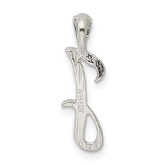 Sterling Silver 925 Letter J Pendant with Polished Texture Anti-Tarnish