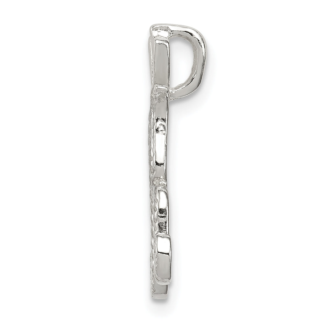 Sterling Silver Letter K Pendant with Polished & Textured Finish