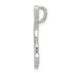 Sterling Silver Letter K Pendant with Polished & Textured Finish