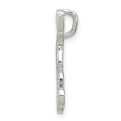 Sterling Silver Letter K Pendant with Polished & Textured Finish