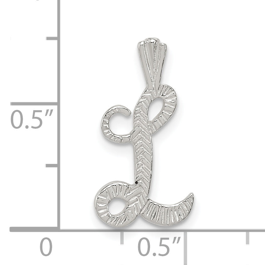 Sophia Jewelers Sterling Silver 925 Letter L Pendant with Polished Finish