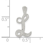 Sophia Jewelers Sterling Silver 925 Letter L Pendant with Polished Finish
