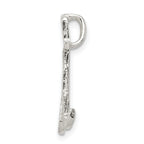 Sterling Silver Letter M Pendant with Polished Texture Finish