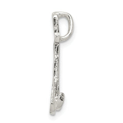 Sterling Silver Letter M Pendant with Polished Texture Finish