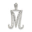Sterling Silver Polished & Textured Letter M Initial Chain Slide
