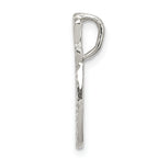 Sterling Silver 925 Letter O Pendant with Polished Textured Finish