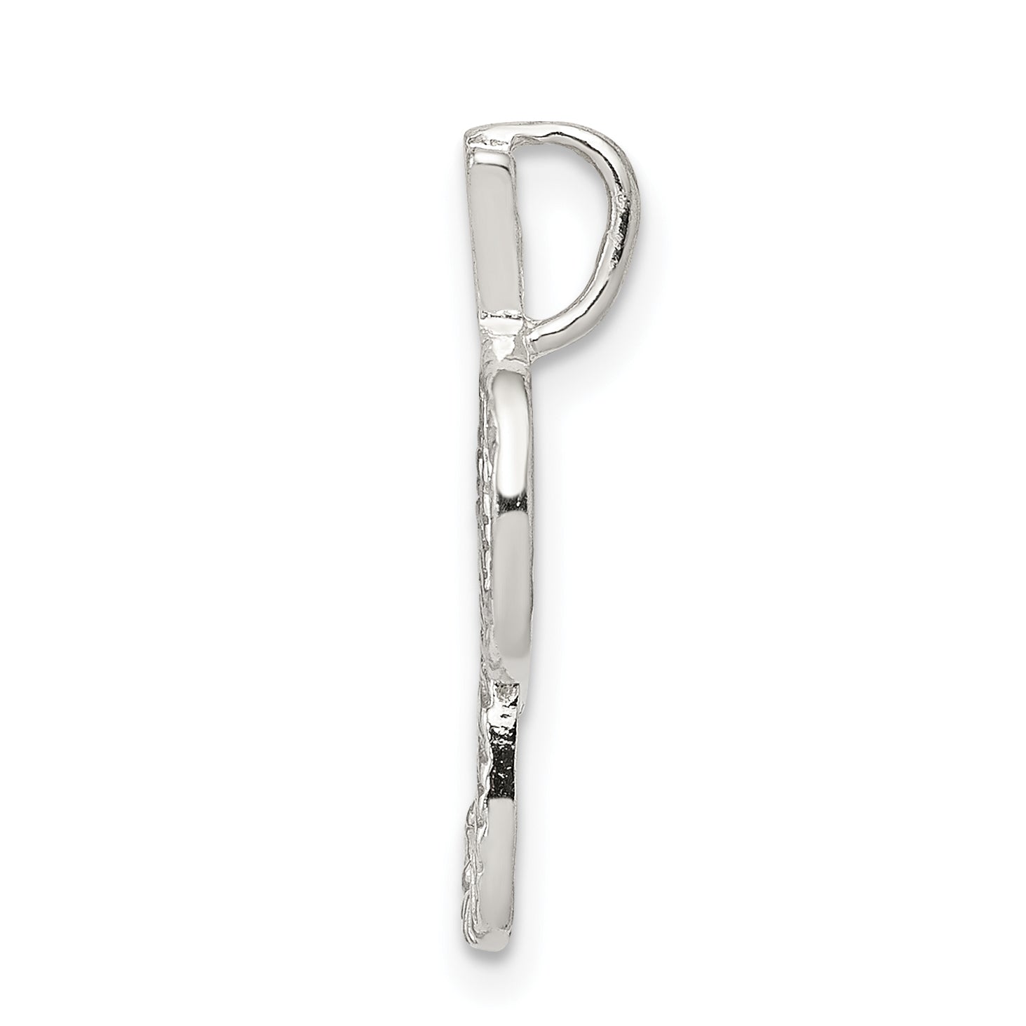 Sterling Silver 925 Letter P Pendant with Polished Anti-Tarnish Finish Secondary image
