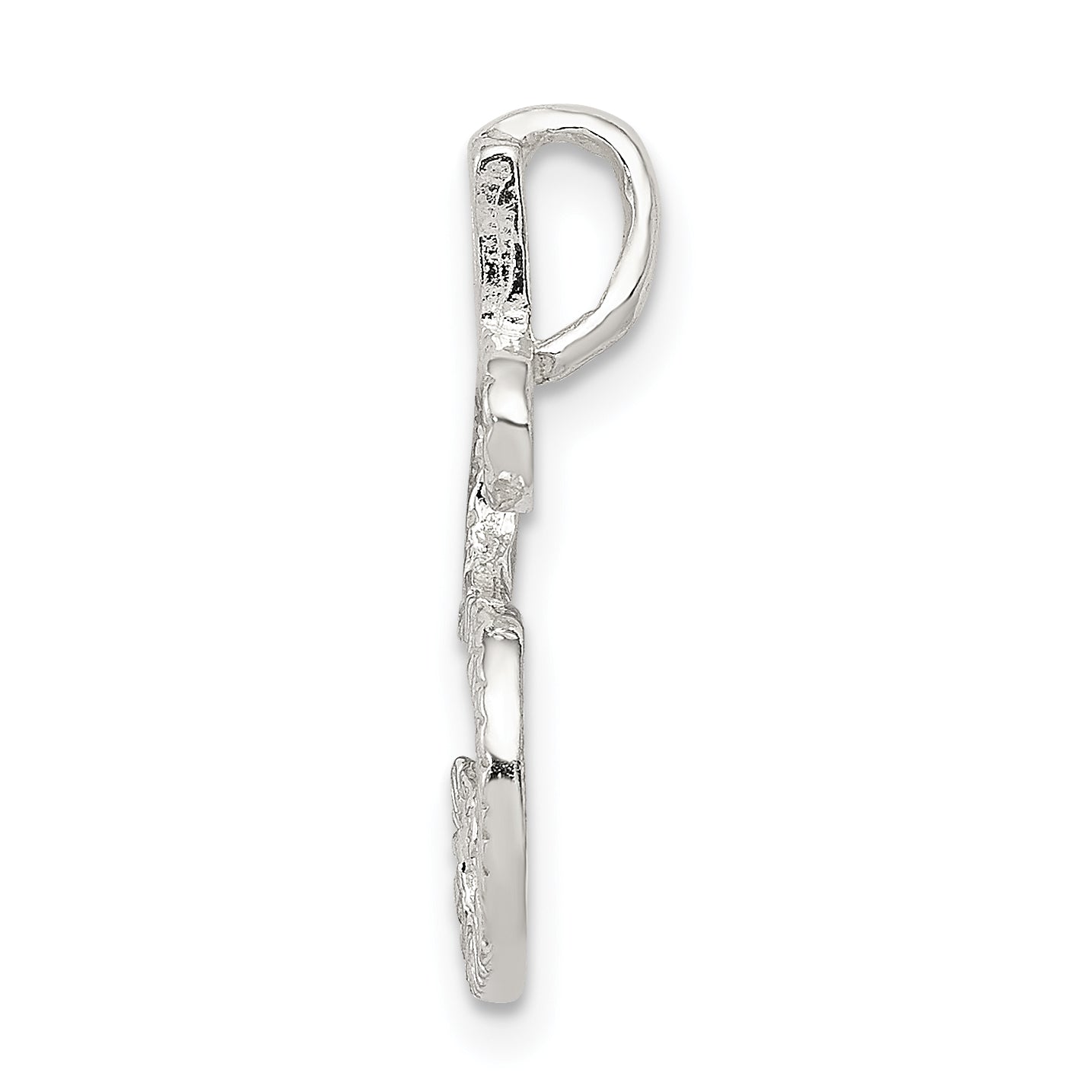 Sterling Silver 925 S Charm Pendant with Anti-tarnish Finish Secondary image