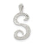 Sterling Silver Polished & Textured Letter S Initial Chain Slide