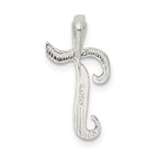 Sterling Silver 925 Letter T Pendant with Anti-Tarnish Finish