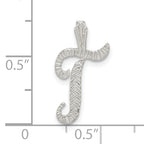 Sterling Silver 925 Letter T Pendant with Anti-Tarnish Finish