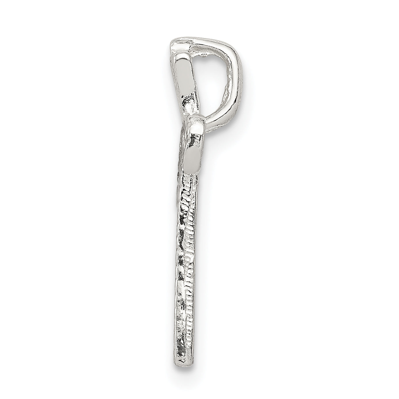 Sophia Jewelers Sterling Silver Letter V Pendant with Polished Finish