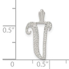 Sophia Jewelers Sterling Silver Letter V Pendant with Polished Finish