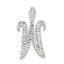 Sterling Silver Polished & Textured Letter W Initial Chain Slide