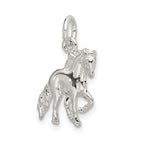 Sterling Silver 925 Horse Charm with Polished Finish Elegant Design