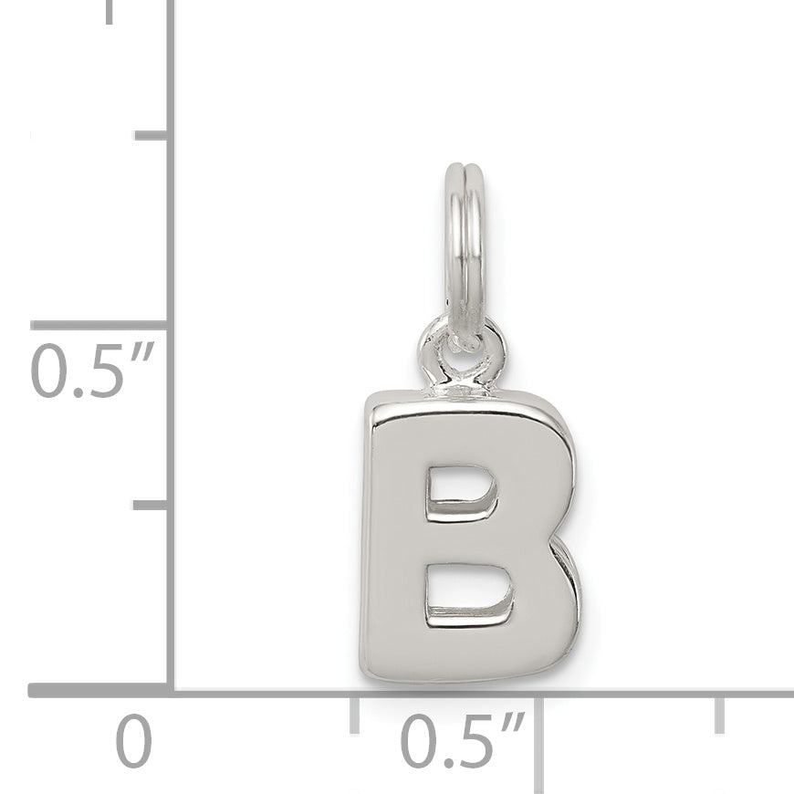 Sophia Jewelers 925 Sterling Silver B Charm with Anti-Tarnish Finish