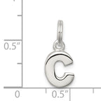 Sterling Silver 925 C Charm Anti-Tarnish Solid Elegant Pendant