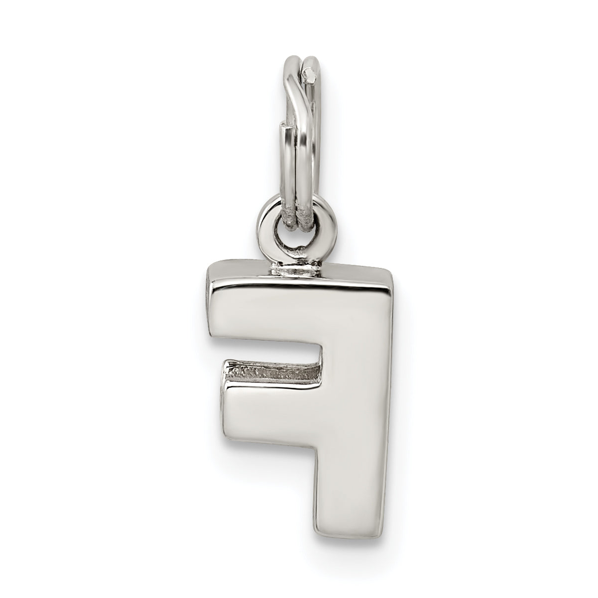 Sterling Silver 925 F Charm with Anti-Tarnish Solid Finish