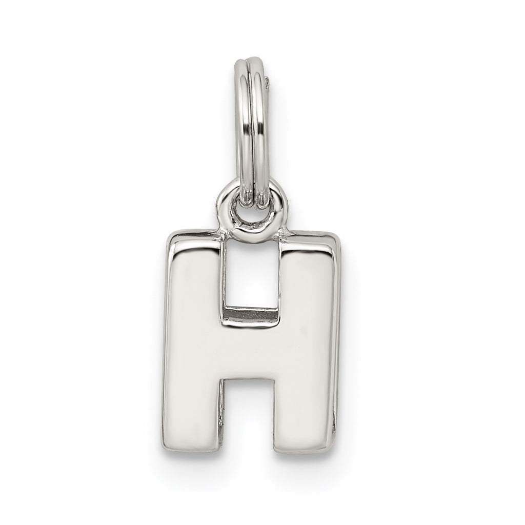 Sophia Jewelers Sterling Silver H Charm with Anti-Tarnish Finish