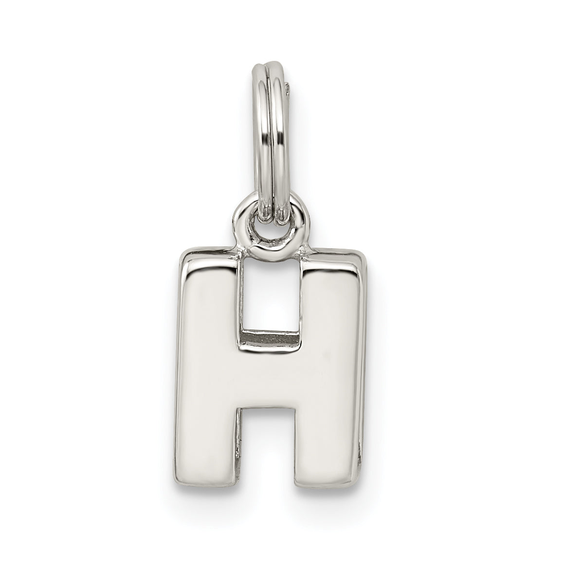 Sophia Jewelers Sterling Silver H Charm with Anti-Tarnish Finish