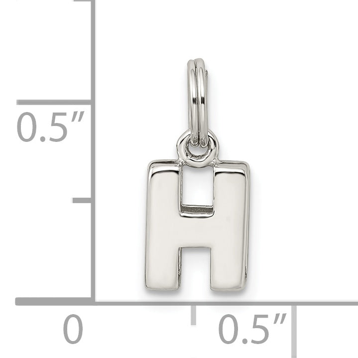 Sophia Jewelers Sterling Silver H Charm with Anti-Tarnish Finish