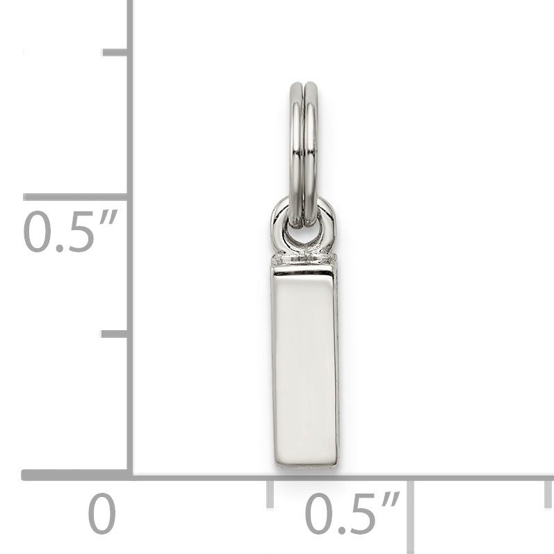Sterling Silver 925 I Charm with Anti-Tarnish Elegant Cast